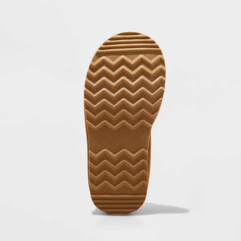 slide 4 of 4, Kids' Nola Faux Suede Clog Slippers - Cat & Jack™ Brown 13: Slip-On, Cushioned Footbed, Indoor/Outdoor Use, 1 ct