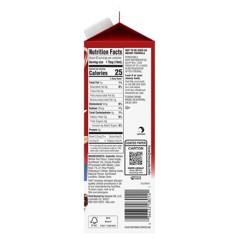 slide 9 of 11, Silk Oat Dark Chocolate Peppermint Creamer - 32 fl oz, 32 fl oz