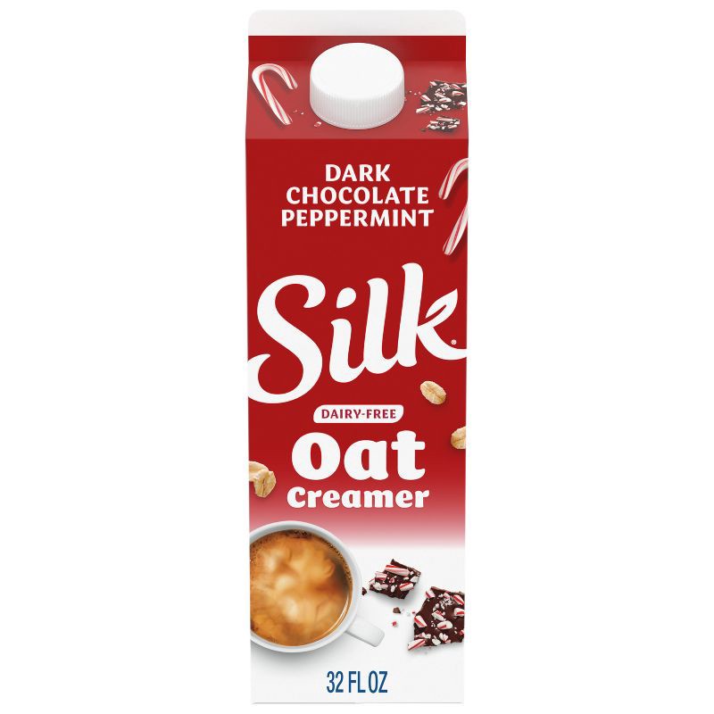slide 1 of 11, Silk Oat Dark Chocolate Peppermint Creamer - 32 fl oz, 32 fl oz