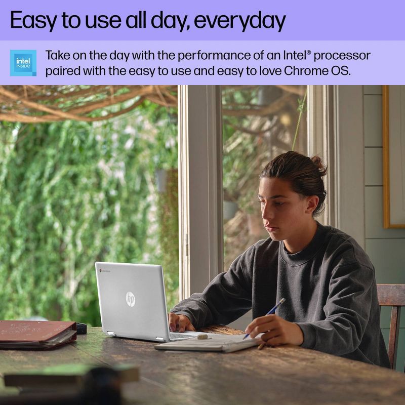 slide 12 of 14, HP Inc. HP 14" Chromebook - Intel Processor - 4GB RAM - 64GB Flash Storage - Silver (14a-nf0002tg), 1 ct