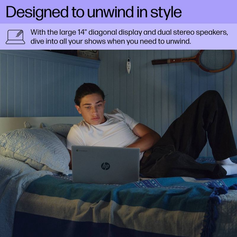 slide 9 of 14, HP Inc. HP 14" Chromebook - Intel Processor - 4GB RAM - 64GB Flash Storage - Silver (14a-nf0002tg), 1 ct