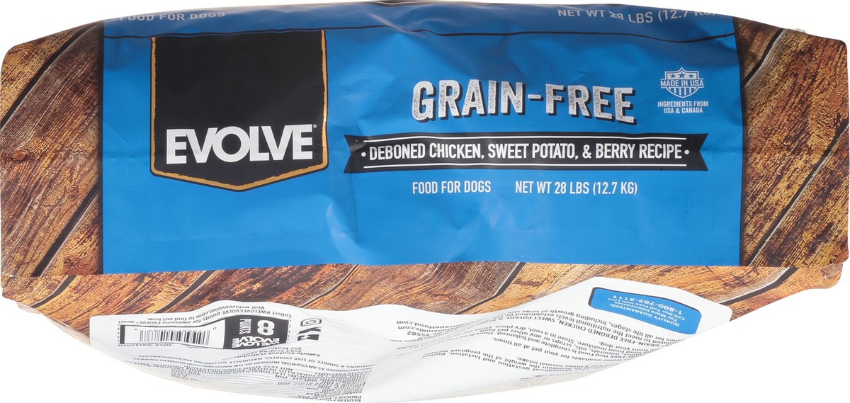 slide 4 of 11, Evolve Super Premium Grain-Free Deboned Chicken, Sweet Potato, & Berry Recipe Food for Dogs 28 lb, 28 lb