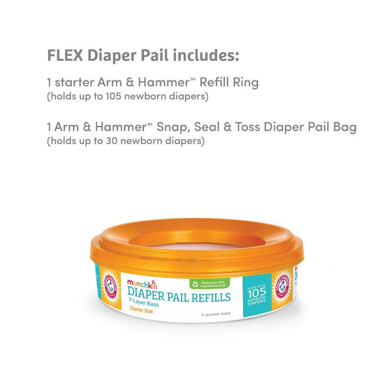 slide 3 of 10, Munchkin Flex Diaper Pail, 1 ct