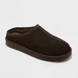 Men's Cruz Genuine Suede Clog Slippers - Goodfellow & Co™ Dark Brown 11: Slip-On, Cushioned Footbed