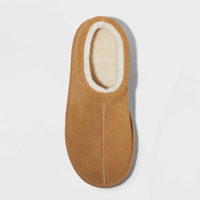 slide 3 of 4, Women's Kaya Genuine Suede Clog Slippers - Auden™ Brown 11: Slip-On Indoor/Outdoor, Cushioned Footbed, Medium Width, 1 ct
