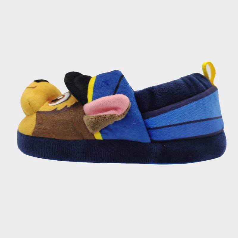 slide 4 of 7, PAW Patrol Toddler Slippers - Blue 5T-6T: Slip-On Sock Slippers, Chase & Marshall Design, Closed Round Toe, Medium Width, 1 ct