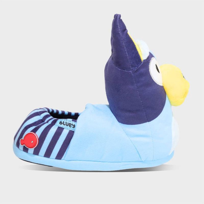 slide 3 of 6, Bluey & Bingo Toddler 3D Head Slippers - Blue/Orange 9T-10T: Kids Slip-On House Shoes, Lightweight, Closed Round Toe, 1 ct
