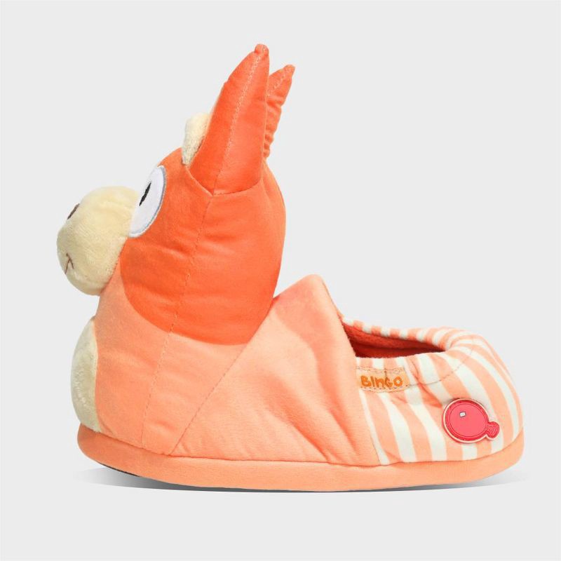 slide 2 of 6, Bluey & Bingo Big Kids' 3D Head Slippers - Blue/Orange 4-5: Lightweight Closed Toe Slide, 1 ct