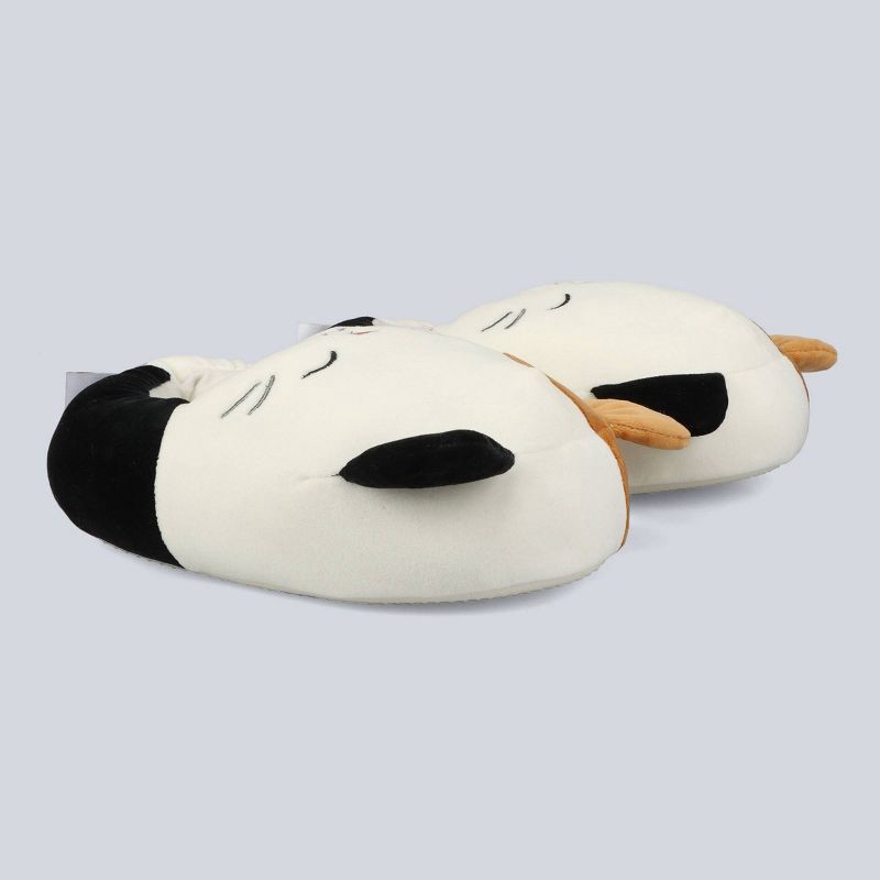 slide 2 of 4, Squishmallows Kids' Cam the Cat Plush Slippers - Off-White 11T-12T: Cushioned Footbed, Slip-On Style, 1 ct
