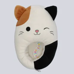 Squishmallows Kids' Cam the Cat Plush Slippers - Off-White 4-5: Slip-On Cushioned Footbed, Closed Round Toe