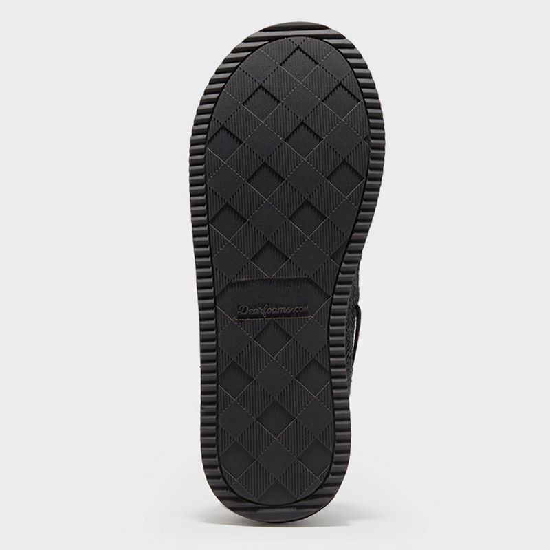 slide 4 of 4, dluxe by dearfoams Men's Herringbone Moc Slippers - Black XL: Indoor/Outdoor, Cushioned Insole, 1 ct