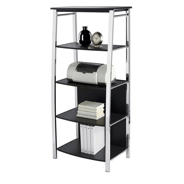 slide 1 of 1, Realspace Mezza 4-Shelf Bookcase, Black/Chrome, 1 ct