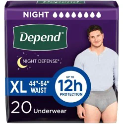 Depend Night Defense Incontinence Underwear - Men's - XL