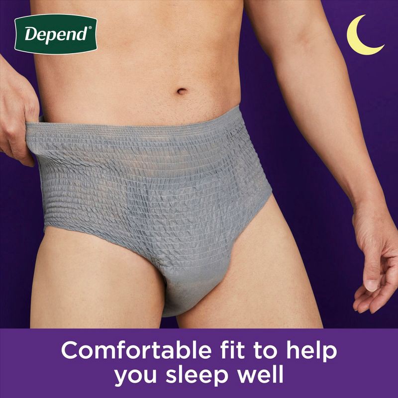 slide 5 of 8, Depend Night Defense Incontinence Underwear - Men's - Large, 1 ct