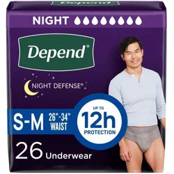Depend Night Defense Incontinence Underwear - Men's - Small/Medium