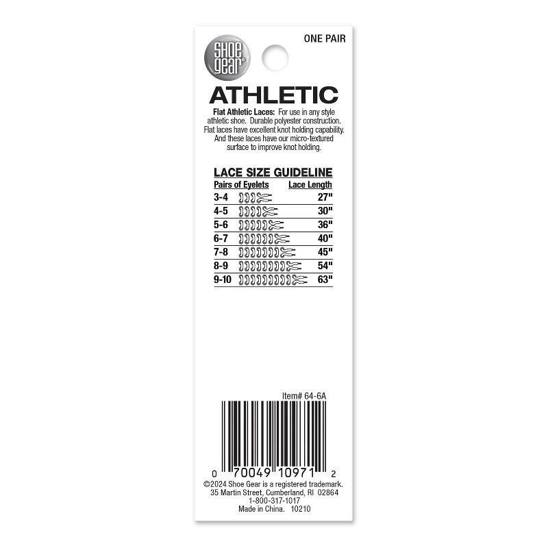 slide 2 of 4, Shoe Gear Flat Athletic Shoe Laces - Black 54", 1 ct