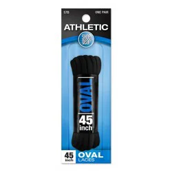 Shoe Gear Oval Athletic Shoe Laces - Black 45"