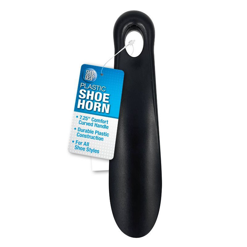 slide 1 of 3, Shoe Gear Plastic Shoe Horn - Black 7.25", 1 ct