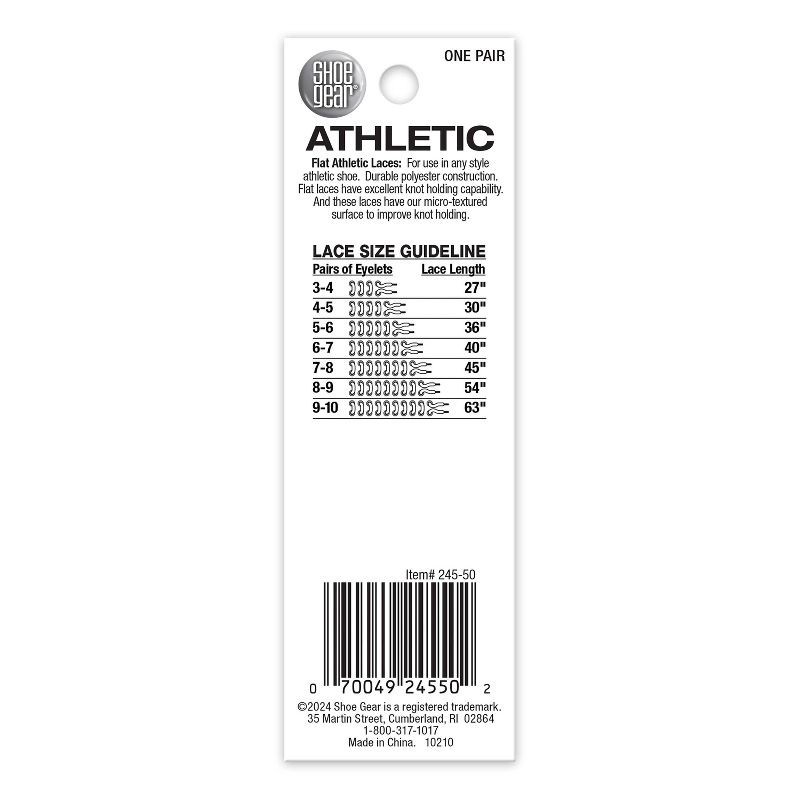 slide 2 of 4, Shoe Gear Flat Athletic Shoe Laces - White 54", 1 ct