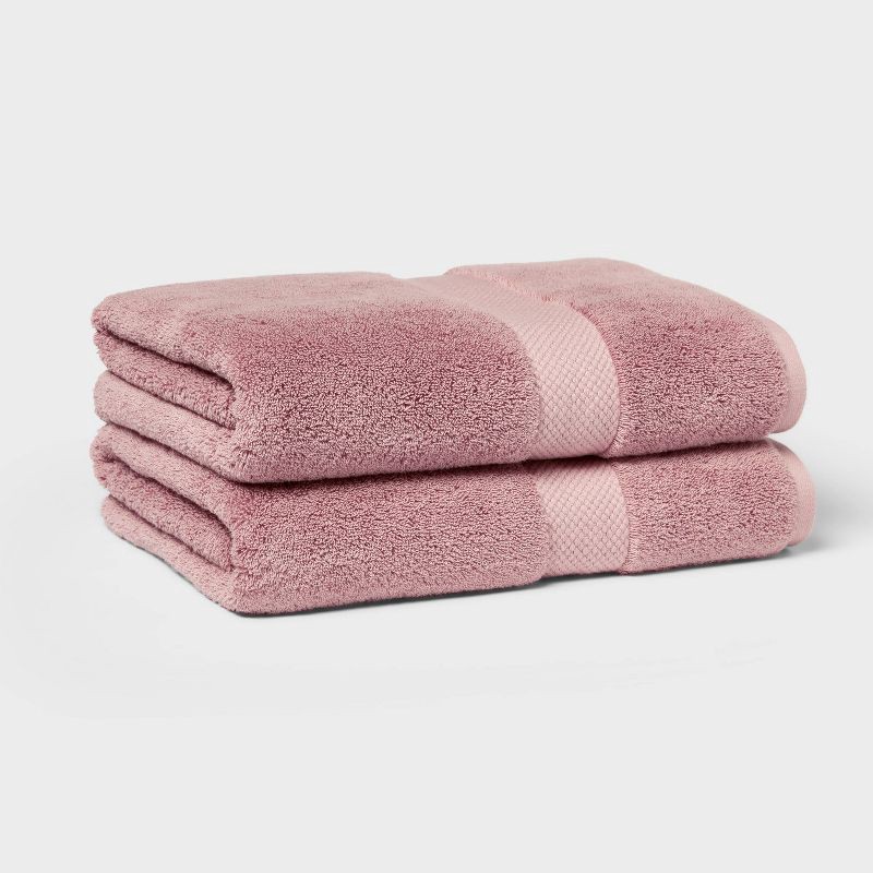 slide 1 of 5, 2pk Performance Plus Bath Towels Rose Pink - Threshold™, 2 ct