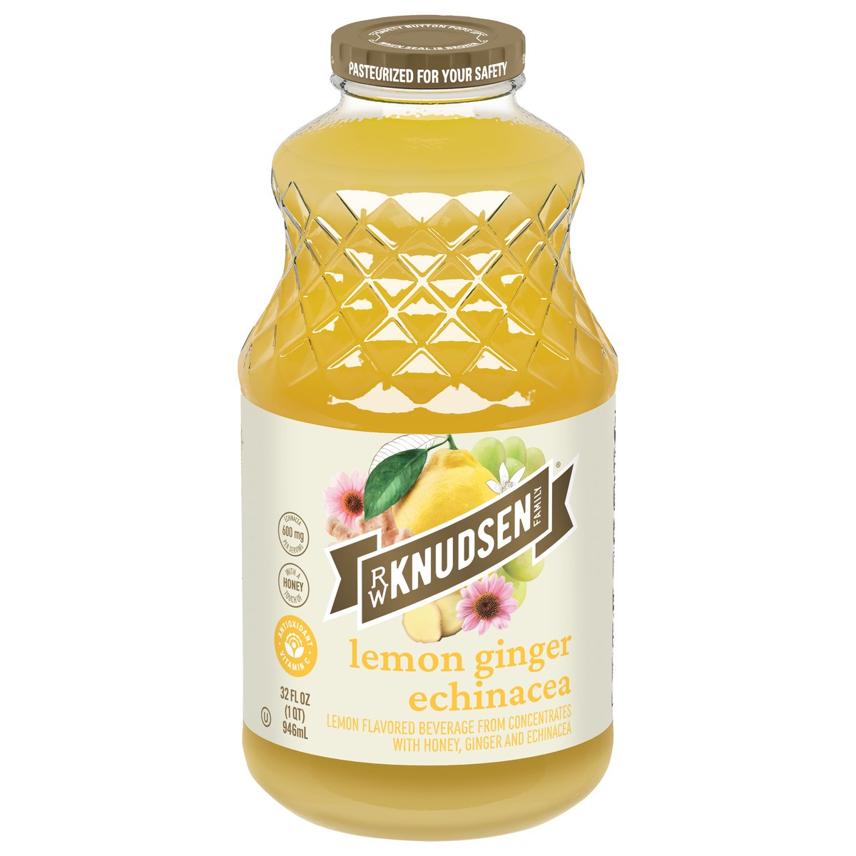 slide 1 of 5, RW Knudsen Family Lemon Ginger Echinacea Juice 32 fl oz, 32 fl oz