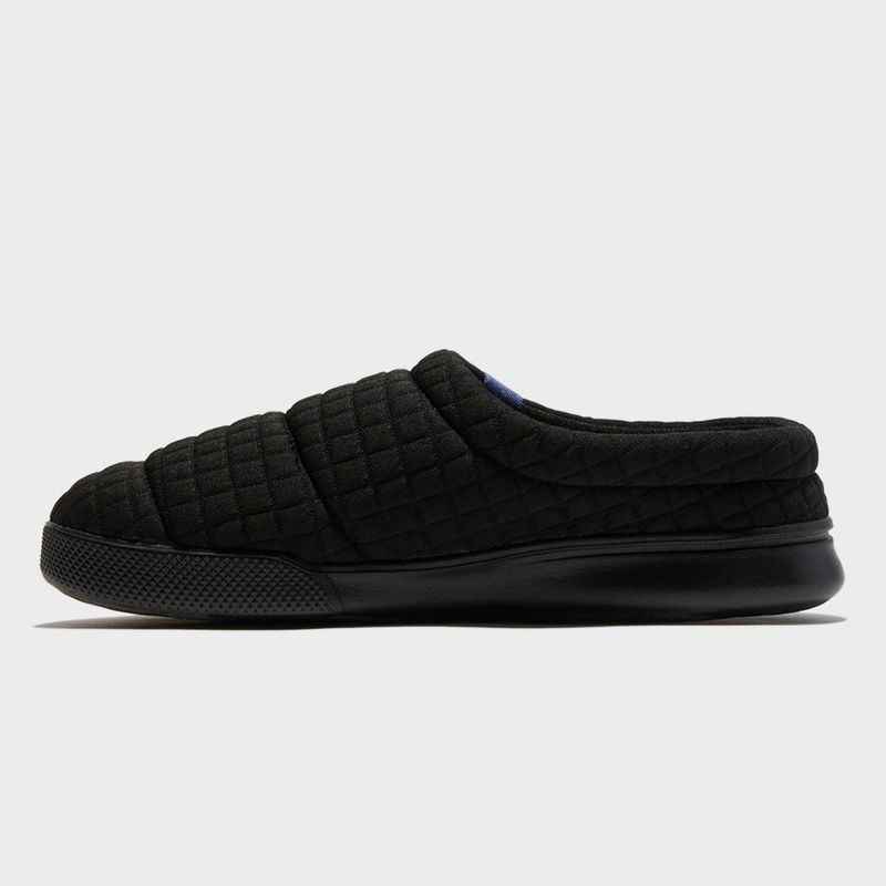 slide 2 of 4, dluxe by dearfoams Men's Julien Plush Jersey Sport Lounge Clog Slippers - Black L: Indoor/Outdoor Outsole, 1 ct