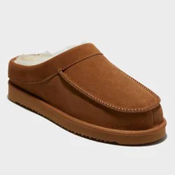 dluxe by dearfoams Men's Lith Moc Toe Clog Slippers - Light Brown 7