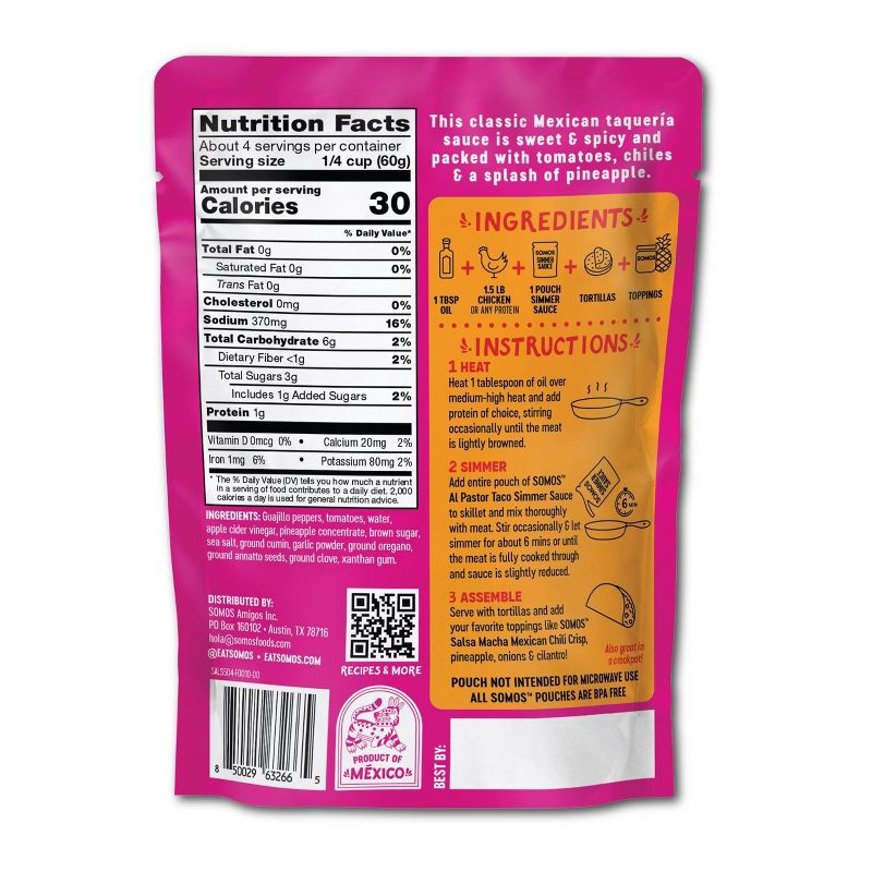 slide 2 of 6, SOMOS FOODS Somos Al Pastor Taco Simmer Sauce - 8oz, 8 oz