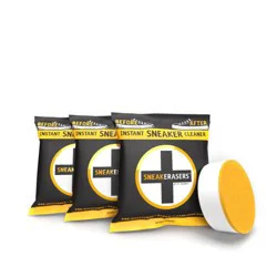 SneakERASERS Instant Sneaker Cleaner - 3pk: Foam Sponge Shoe Accessories, Polishes, 3.75" Length