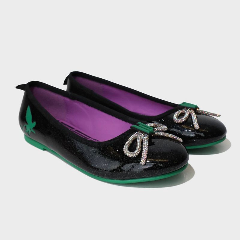 slide 1 of 4, Wicked Kids' Ballet Flats - Black 9T, 1 ct