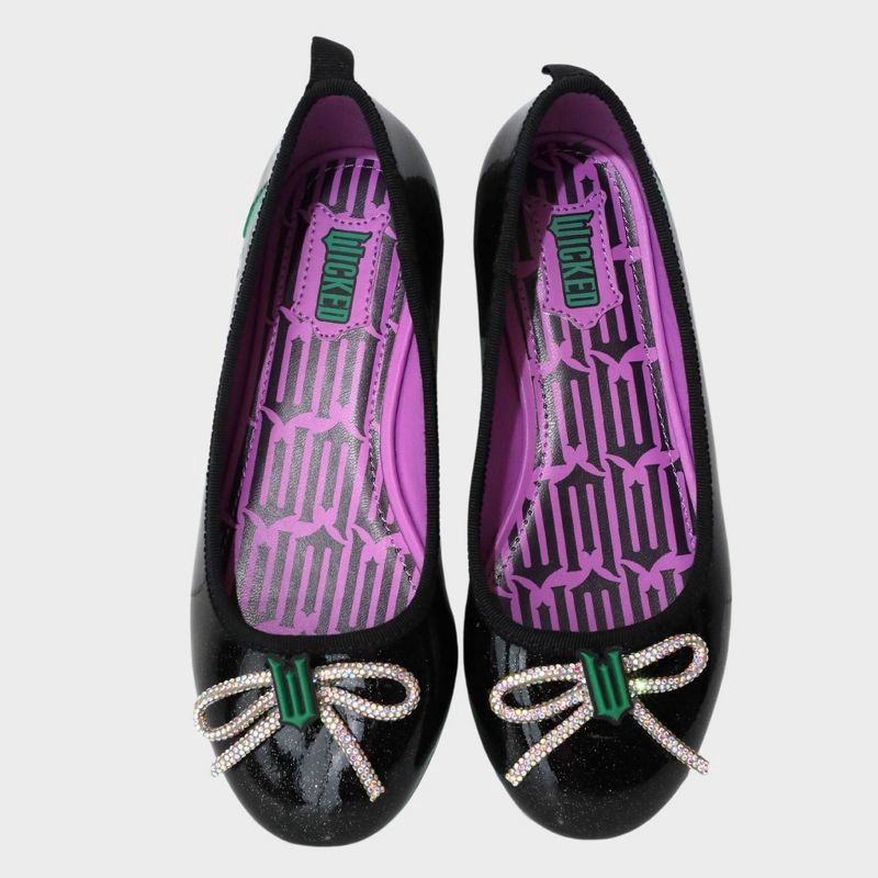 slide 3 of 4, Wicked Kids' Ballet Flats - Black 10T, 1 ct