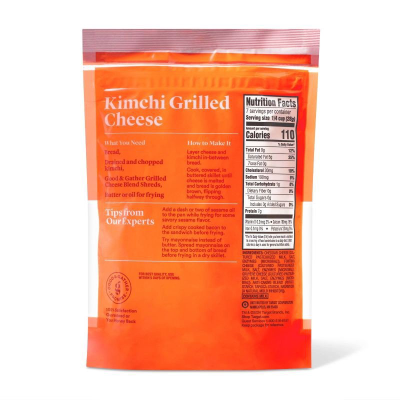 slide 2 of 3, Grilled Cheese Blend Shreds - 7oz - Good & Gather™, 7 oz