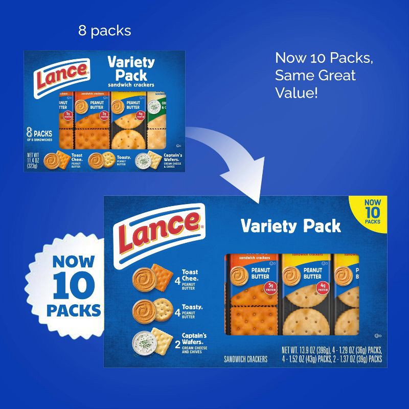 slide 2 of 6, Lance Variety Pack Sandwich Crackers - 13.9oz, 13.9 oz