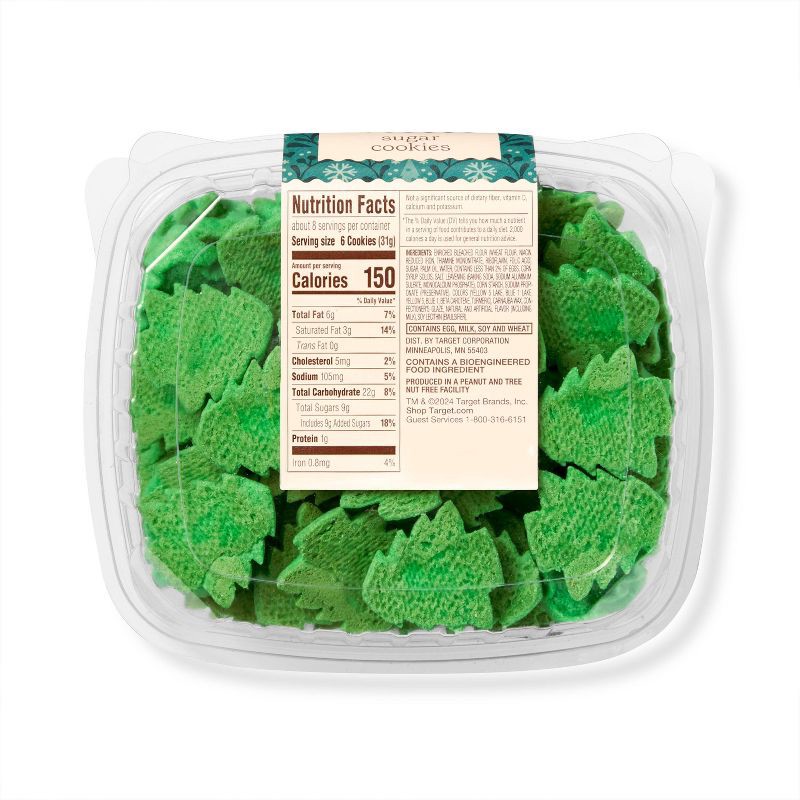 slide 2 of 3, Holiday Mini Tree Sugar Cookies - 9oz - Favorite Day™, 9 oz