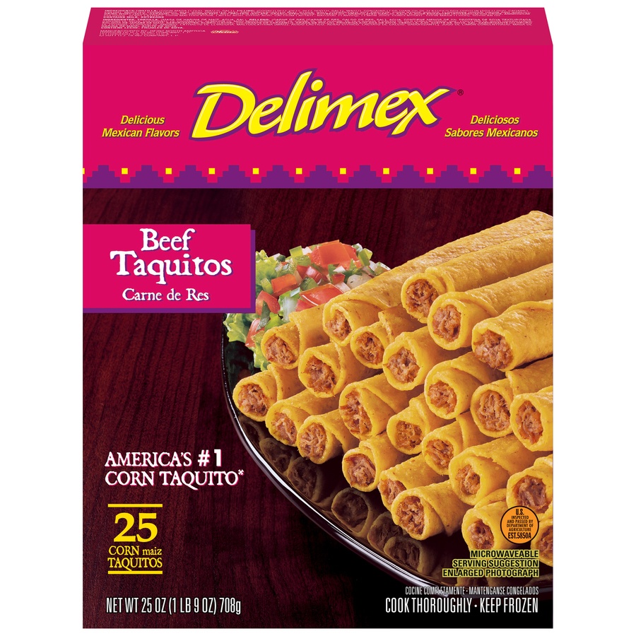 slide 1 of 6, Delimex Beef Taquitos, 60 oz