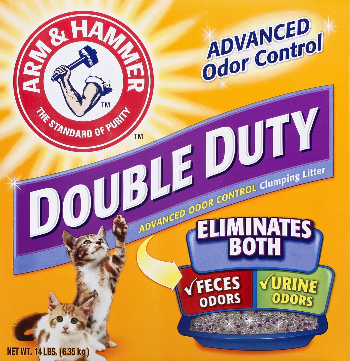 slide 2 of 4, Arm & Hammer Double Duty Clumping Cat Litter, 14 lb