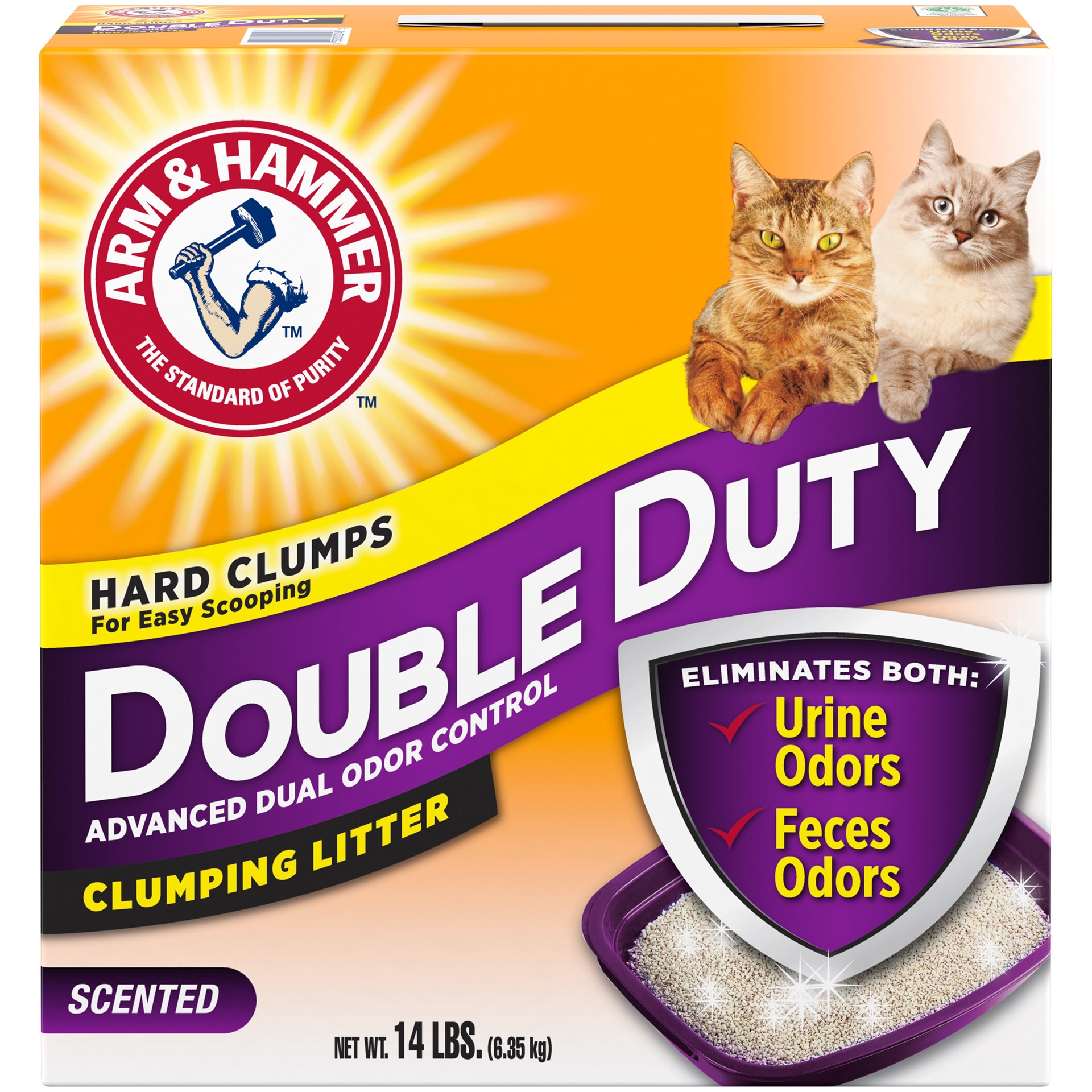 slide 1 of 4, Arm & Hammer Double Duty Clumping Cat Litter, 14 lb