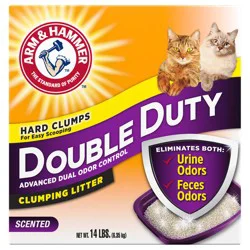 ARM & HAMMER Double Duty Dual Advanced Odor Control Scented Clumping Cat Litter, 14lb