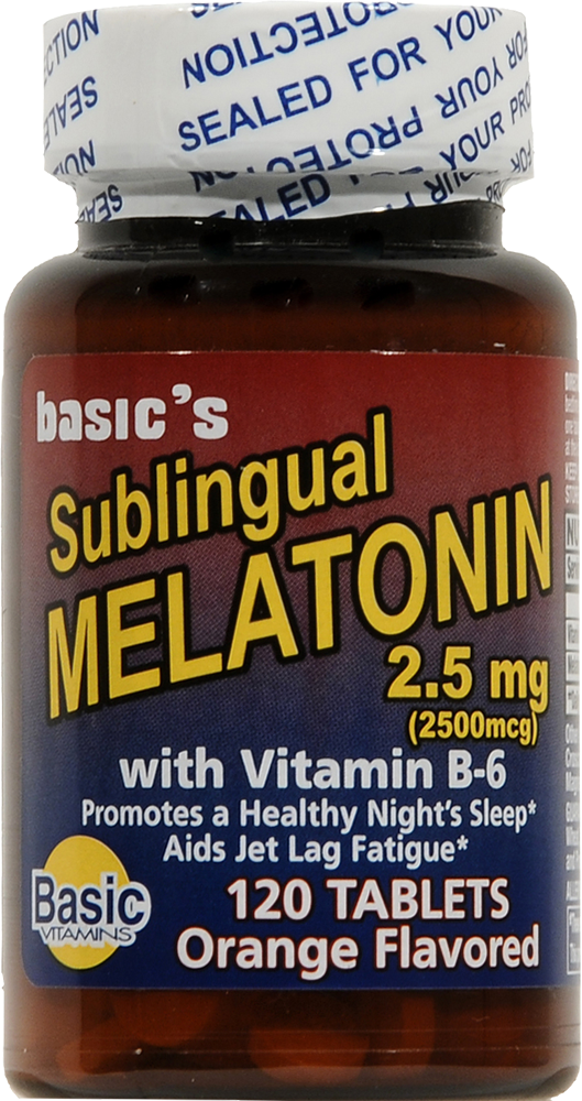 slide 1 of 1, Basic Sublingual Melatonin, 120 ct