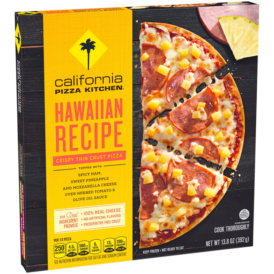 slide 2 of 8, California Pizza Kitchen Hawaiian Recipe Crispy Thin Crust Pizza, 13.8 oz