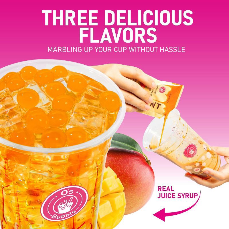 slide 4 of 6, O's Bubble Instant Marbling Popping Boba Party Kit- Peach/Mango/Passion Fruit - 17.1oz, 17.1 oz