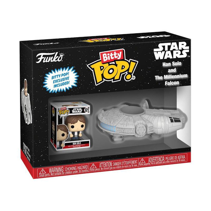 slide 1 of 3, Funko Bitty POP! Rides: Star Wars Han Solo and the Millennium Falcon Figures, 1 ct