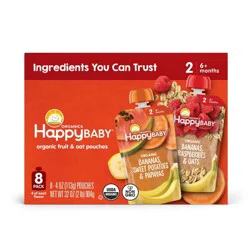 Happy Baby Organic Baby Food Pouch Variety Pack - 4oz/8pk