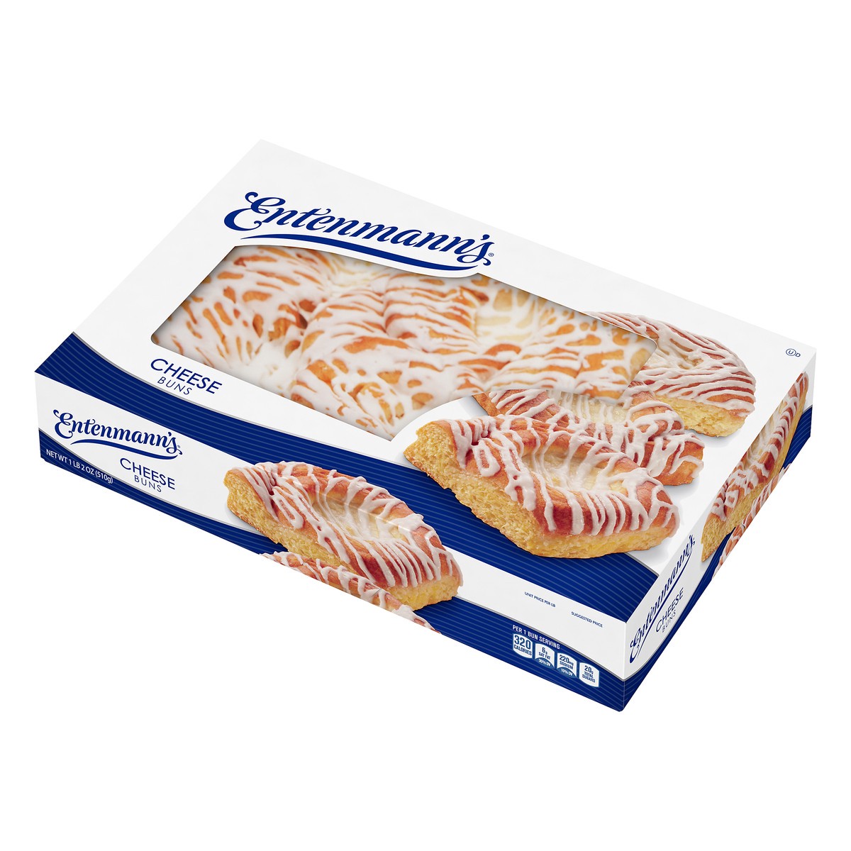 slide 9 of 9, Entenmann's Cheese Buns, 18 oz, Pastries, Box, 18 oz