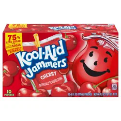 Kool-Aid Jammers Cherry Flavored 10 ct Box, 6 fl oz Pouches