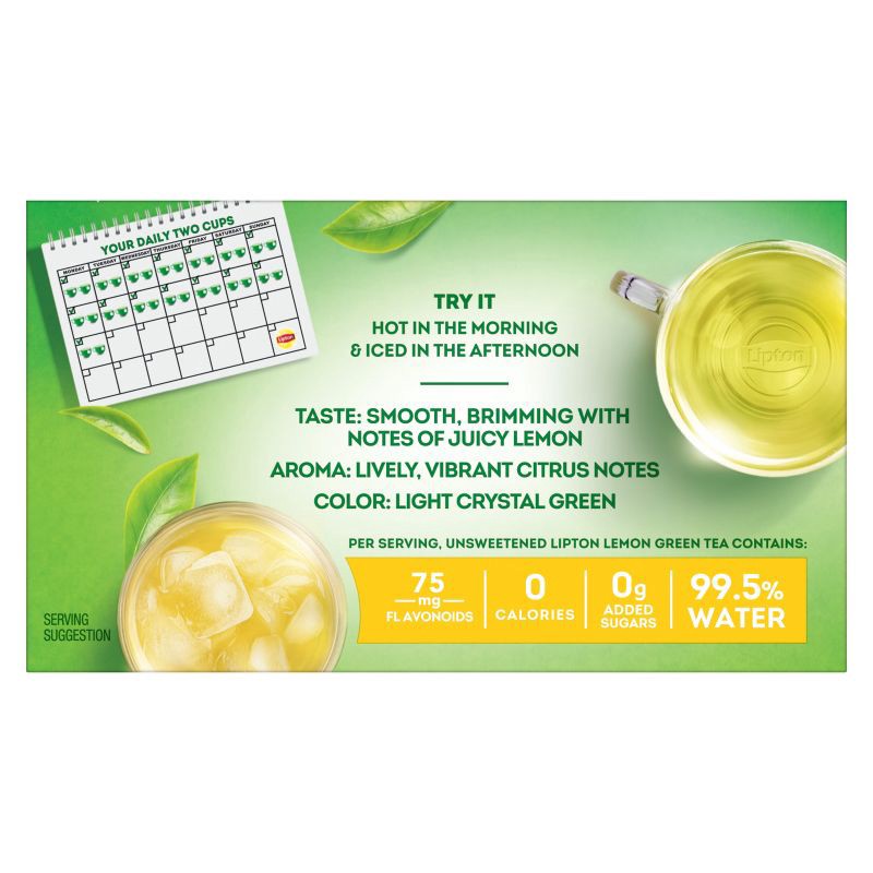 slide 2 of 7, Lipton Green Tea Bags Lemon - 20ct/0.92oz, 20 ct, 0.92 oz