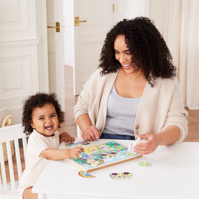 slide 7 of 9, Melissa & Doug Ms. Rachel Wooden Song Peg Puzzle, 6-Piece Light-Activated Sound Puzzle with Full Songs, 1 ct