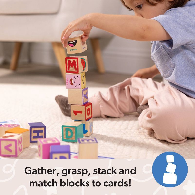 slide 2 of 9, Melissa & Doug Ms. Rachel Letter, Number, and Game Wooden Learning Blocks with Activity Cards, 1 ct