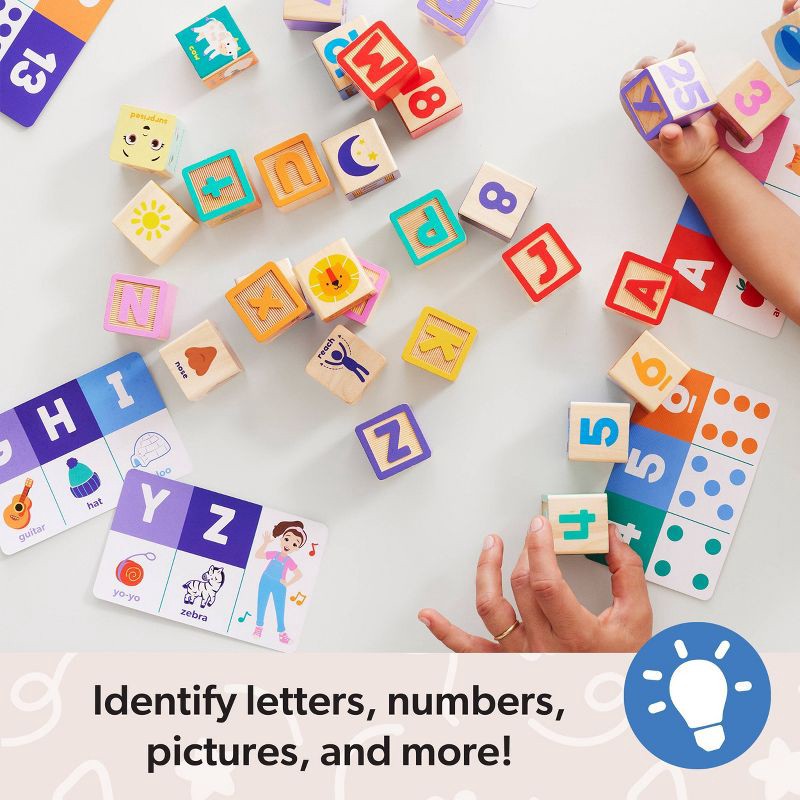 slide 5 of 9, Melissa & Doug Ms. Rachel Letter, Number, and Game Wooden Learning Blocks with Activity Cards, 1 ct