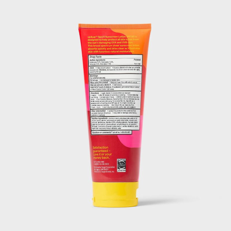 slide 3 of 6, Sport Sunscreen Lotion - SPF 50 - 8oz - up&up™, 50 x 8 oz